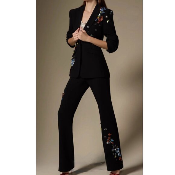 CINQ A SEPT Sequin Flower Scrunched Cheyenne Blazer Size S/M, 6 US - Picture 12 of 14